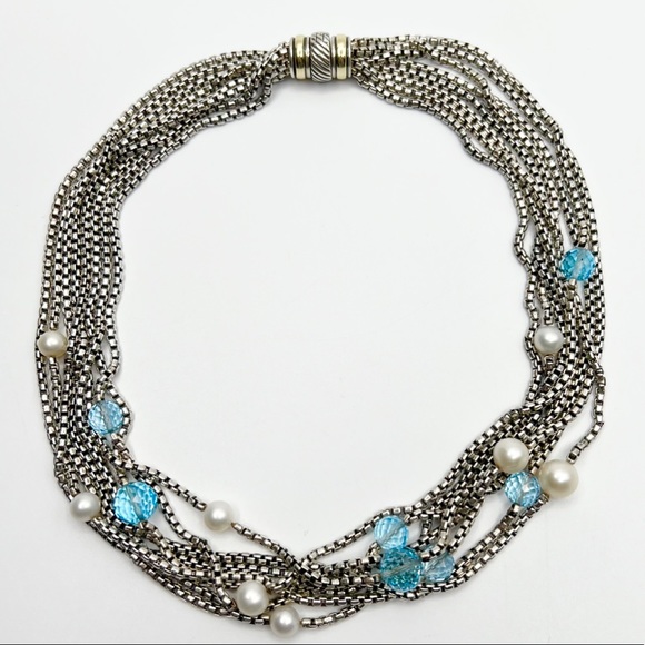 David Yurman Jewelry - David Yurman Pearl & Topaz Multi Chain Necklace